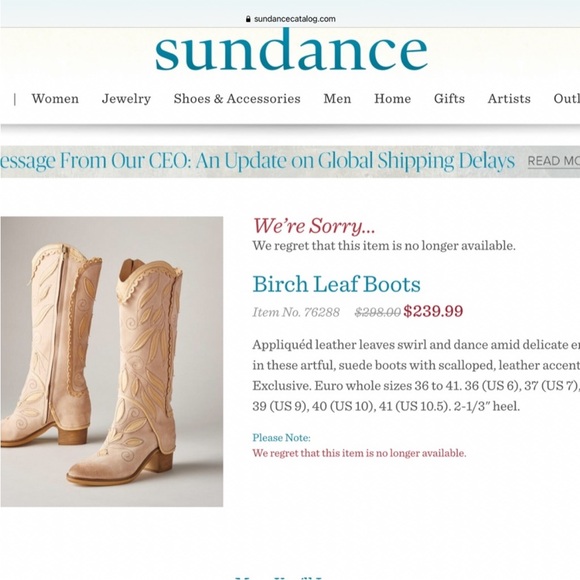 Sundance Appliquéd Birch Leaf Boots, EUC, 9 - Picture 6 of 10